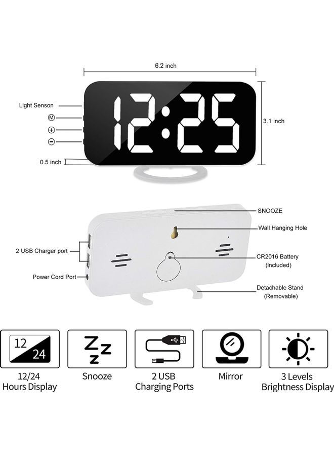 NIBEMINENT Digital Alarm Clock Multicolour 6.2 x 0.5 5.1cm - Image 4