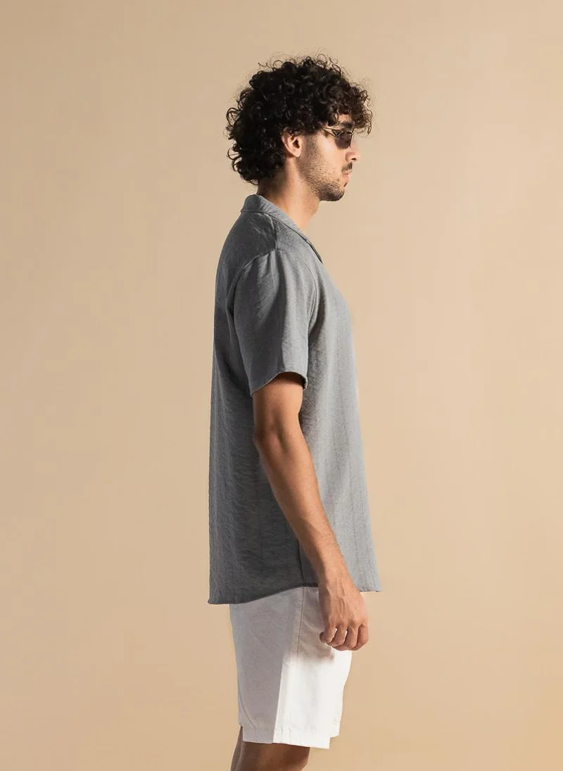 SHAPES TEXTURED RAYON SHIRT