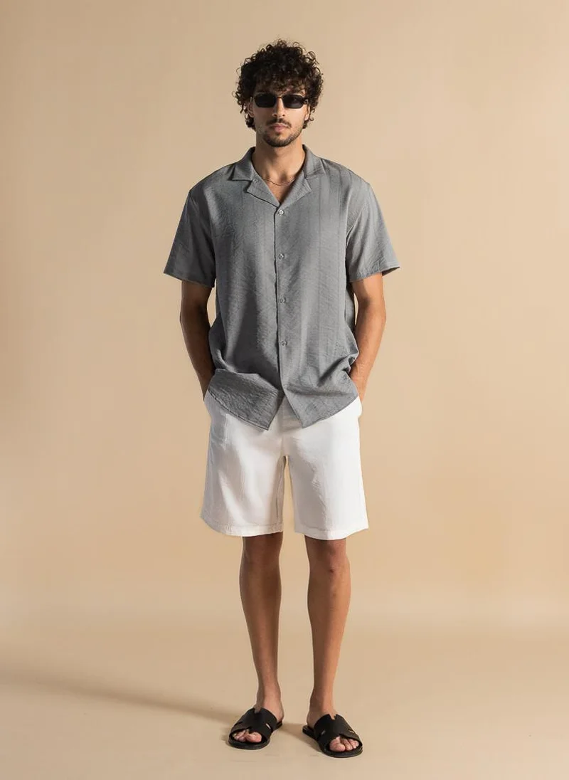SHAPES TEXTURED RAYON SHIRT