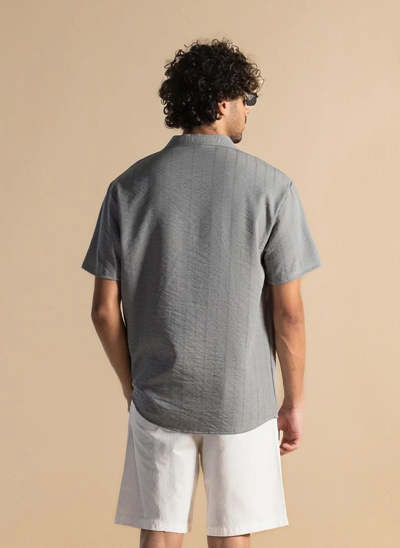 SHAPES TEXTURED RAYON SHIRT