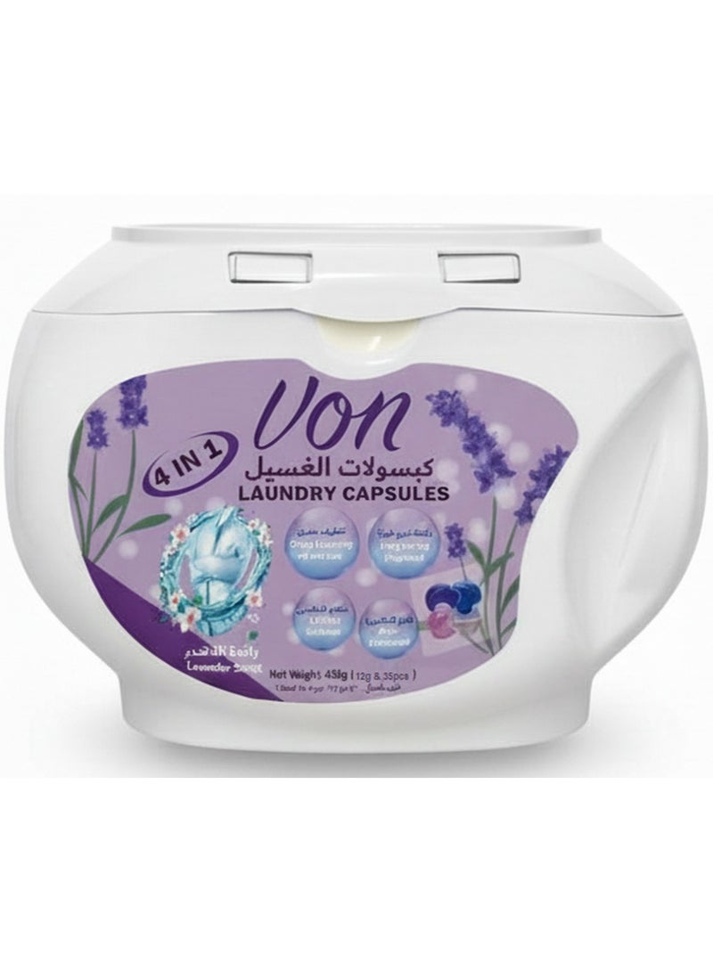 VON 4 In 1 Laundry Detergent Capsules Lavender Scent 35 Pcs - Image 1