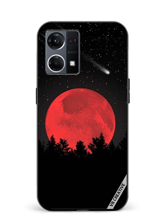 VR CREATIVE Protective Case Cover For Oppo Reno8 4G Bloody Moon Design Multicolour - Image 1