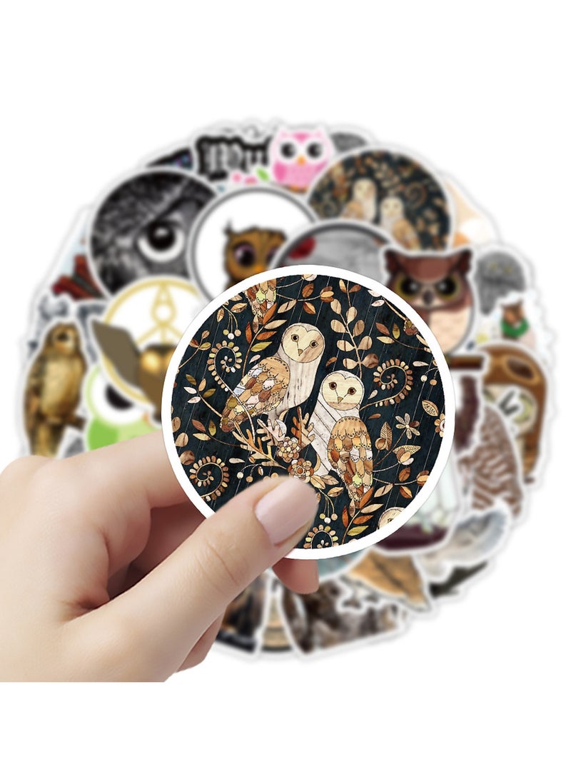 قوس قزح أورينبو مجموعة ملصقات جرافيتي على شكل بومة لطيفة مكونة من 50 قطعة لزجاجة المياه والتزلج والأمتعة والكمبيوتر المحمول والهاتف المحمول هدية حفلات متينة للمراهقين والبنات والأولاد - Image 3