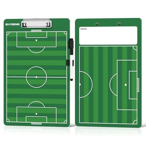 ShYeenei Soccer Coaching Board, Double-Sided Soccer Clipboard Whiteboard for Coaches, Full & Half Field Tactics, Dry Erase for Training and Game Day - Image 1