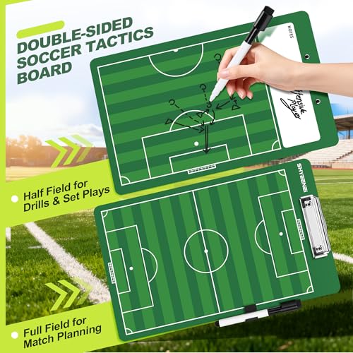 ShYeenei Soccer Coaching Board, Double-Sided Soccer Clipboard Whiteboard for Coaches, Full & Half Field Tactics, Dry Erase for Training and Game Day - Image 5