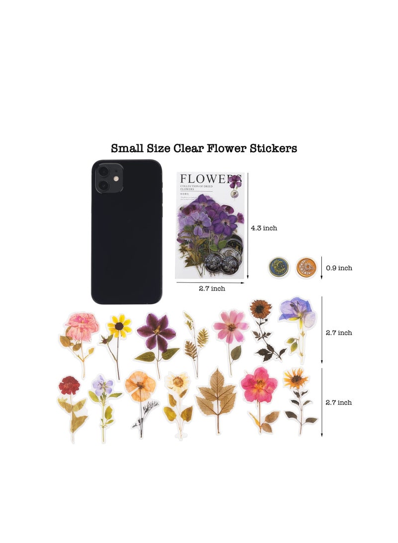 Excefore Pressed Flower Themed Stickers Set, 320 Pcs Dried Flowers Resin Stickers, Decals Floral Botanical Journaling Stickers for Card Making, Envelopes Wrapped Gifts, Arts and Crafts Journaling - Image 5