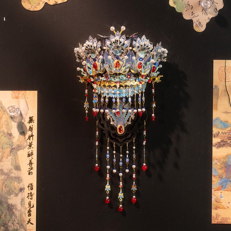 MU 3D Metal Puzzle Tiara Crown Fridge Magnets Inlaid Greenstone Models Kits Building 3D Wooden Puzzles, DIY Refrigerator Magnet Craft Work Miniature Building, Birthday Gifts Home Office Room Decor - Image 4