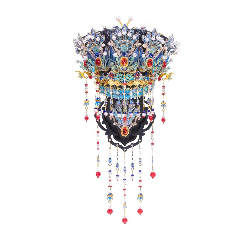 MU 3D Metal Puzzle Tiara Crown Fridge Magnets Inlaid Greenstone Models Kits Building 3D Wooden Puzzles, DIY Refrigerator Magnet Craft Work Miniature Building, Birthday Gifts Home Office Room Decor - Image 1