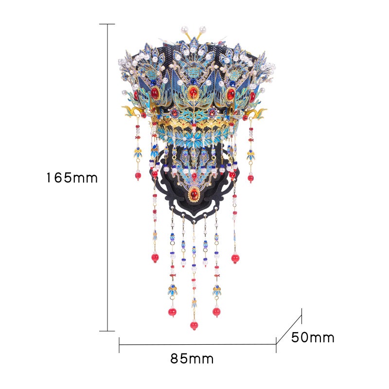 MU 3D Metal Puzzle Tiara Crown Fridge Magnets Inlaid Greenstone Models Kits Building 3D Wooden Puzzles, DIY Refrigerator Magnet Craft Work Miniature Building, Birthday Gifts Home Office Room Decor - Image 2