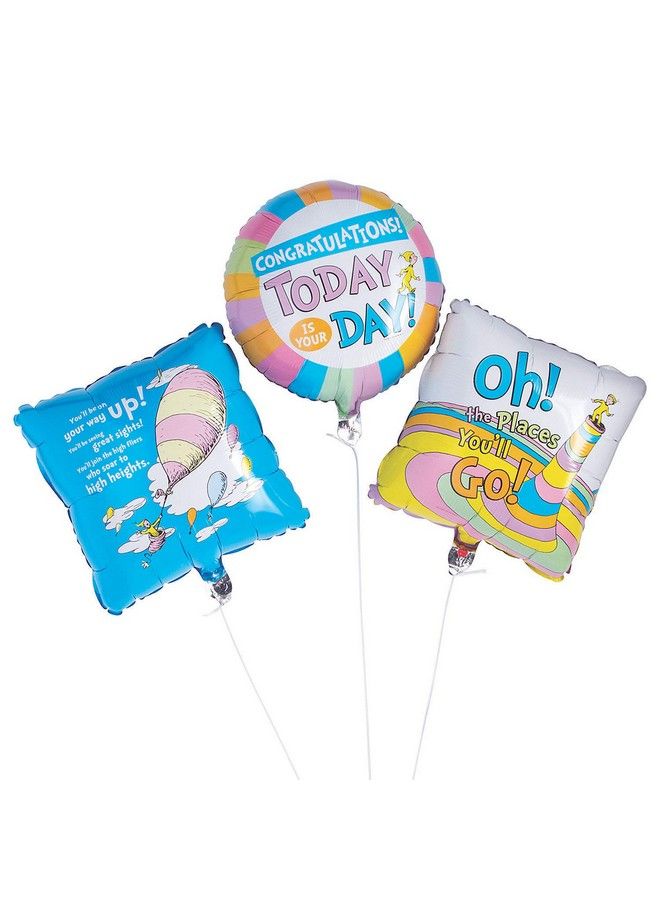 Fun Express Oh The Places You’Ll Go 18" Mylar Balloon Set Party Decor 3 Pieces - Image 3