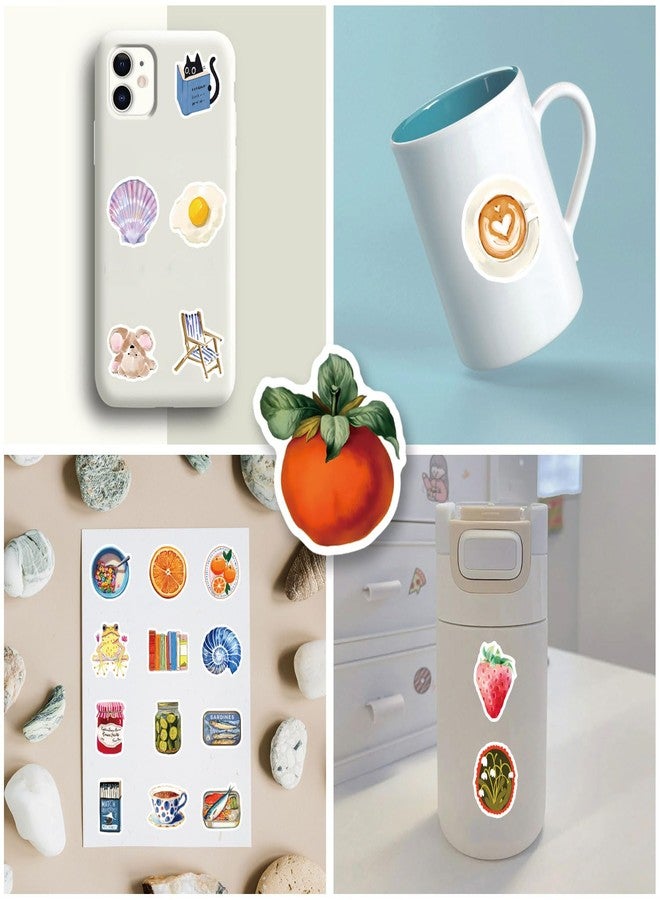 CPORER 300Pcs Mediterranean Diet Stickers Cartoon Summer Watercolor Stickers Pack Aesthetic Sticker Vinyl Waterproof Decal for Laptop, Water Bottle, Skateboard, Scrapbooking - Image 5