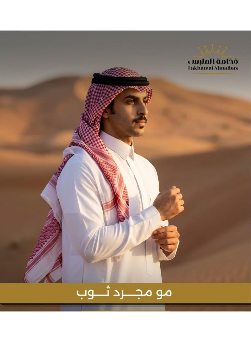 فخامة الملبس ثوب سعودي صيفي شباب قماش سادة  قلاب سحاب كم ساده المقاسات (الوسع): S-M -L الطول يبدا من : 42-44-46-48-50-52  اللون: سكري - Image 1