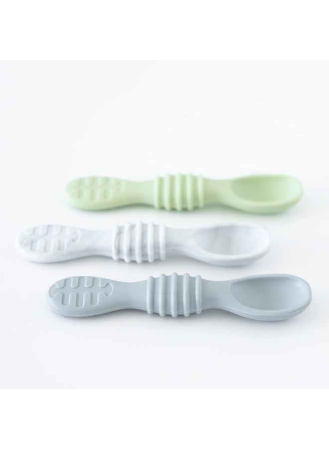 BUMKiNs Bumkins Utensils, Silicone for Dipping, Feeding, Baby Led Weaning, Training Spoons, Ages 3 Months+ (3-Pack) - Image 2