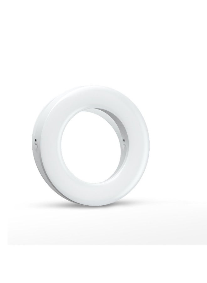 Mobile Phone Fill Light LED Live Anchor Selfie Light Photography Beauty Ring Light Silk Screen LOGO Gift-Specifications:White  - Image 1