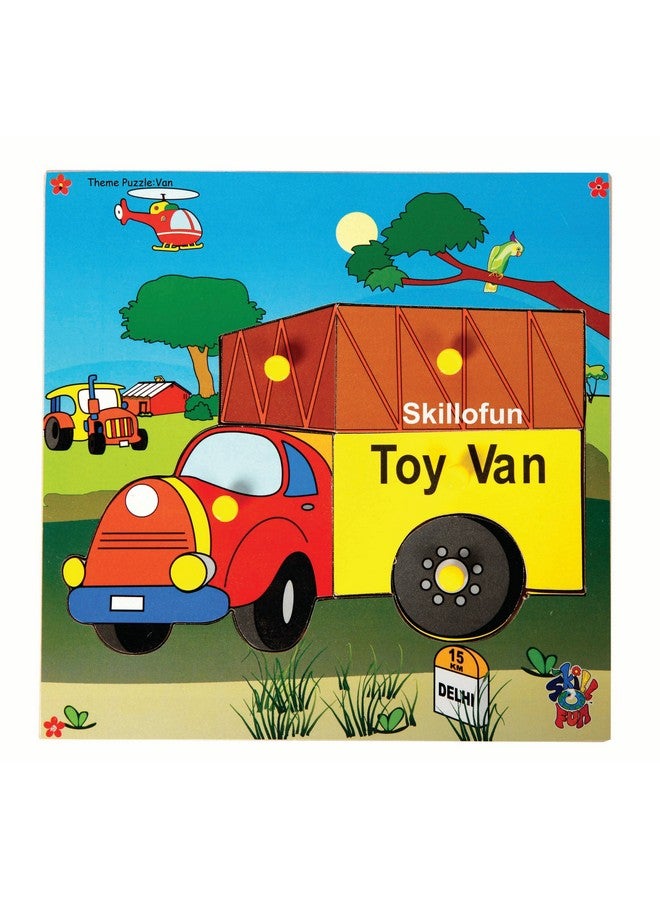 Skillofun Wooden Theme Puzzle Standard Van Knobs, Multi Color