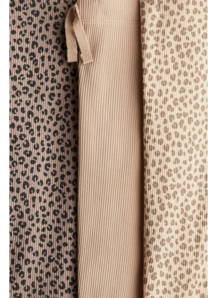 H&M 3-Pack Ribbed Cotton Leggings