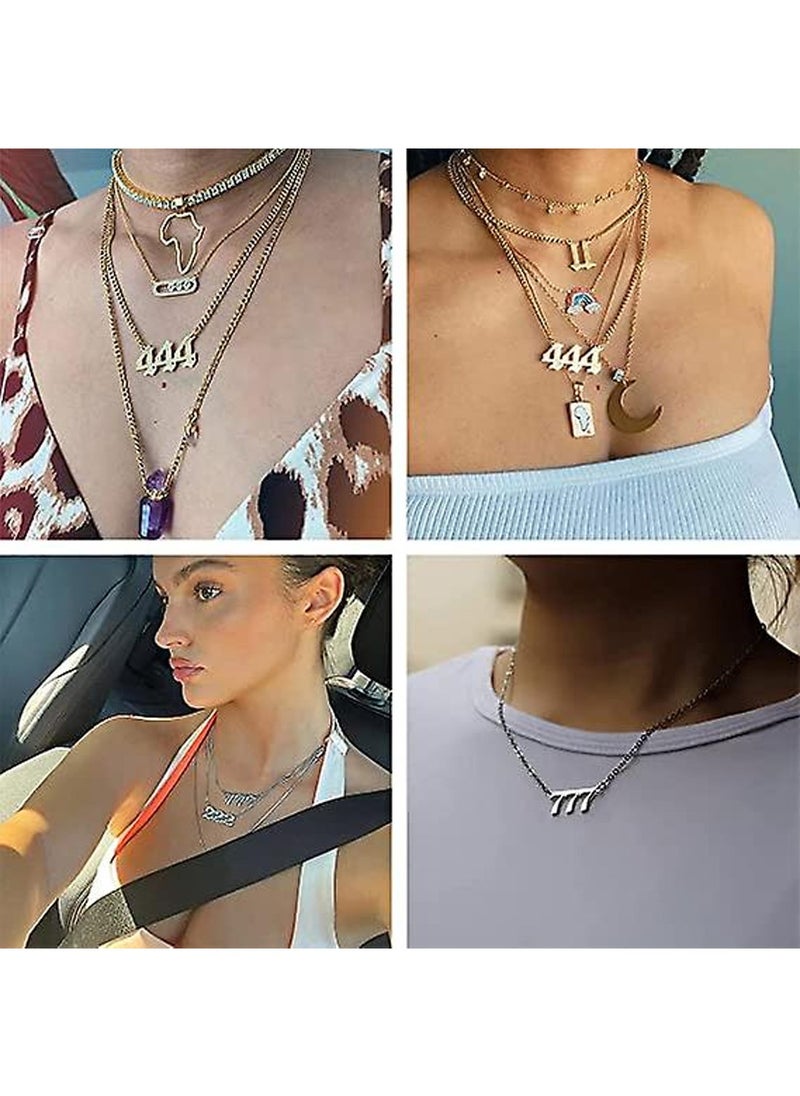 Generic Number Necklace Silver Stainless Steel Numerology Jewelry 999  - Image 3