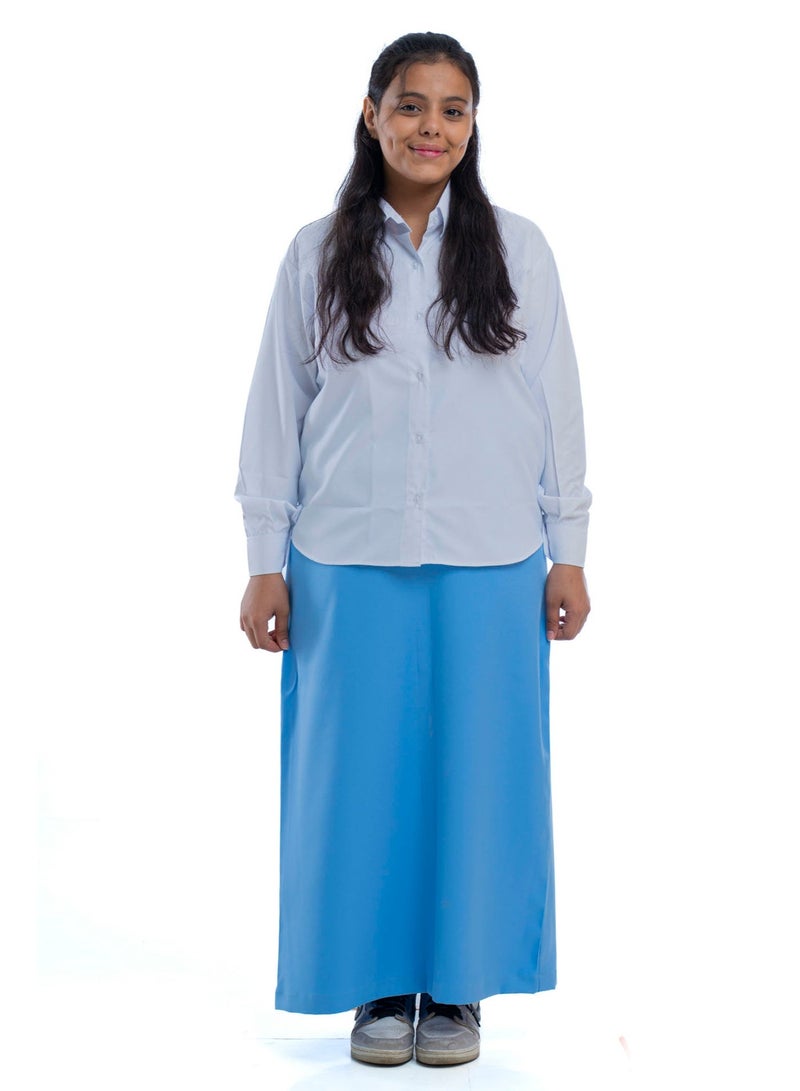 مريول لارا تنورة سماوي مدرسية للبنات – زي مدرسي للمدارس الأهلية بتصميم مريح (قطعة واحدة) - Image 3