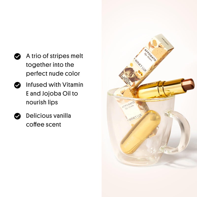 Winky Lux Affogato Tri-Color Tinted Lip Balm â€“ Hydrating Lip Care with Jojoba Oil & Vitamin E, Sheer Nude Tint, Vanilla Coffee Scent, Moisturizes and Softens Dry Lips - Image 4
