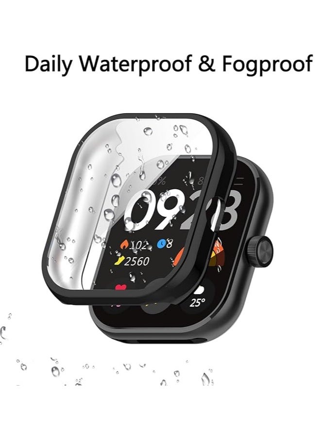 Soft TPU Protective Case for Xiaomi Redmi Watch 4, Shockproof Cover with Built-in Screen Protector and Slim Design Provides Full Protection - Black
