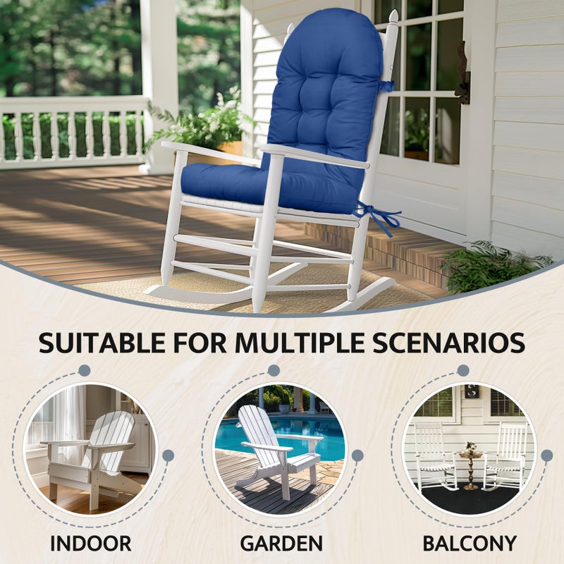 mudilun Adirondack Chair Cushion with Tie Outdoor Adirondack Chair Cushions Thick Tufted High Back Rocking Chair Cushions for Indoor Patio Furniture Chair Pads - Image 3
