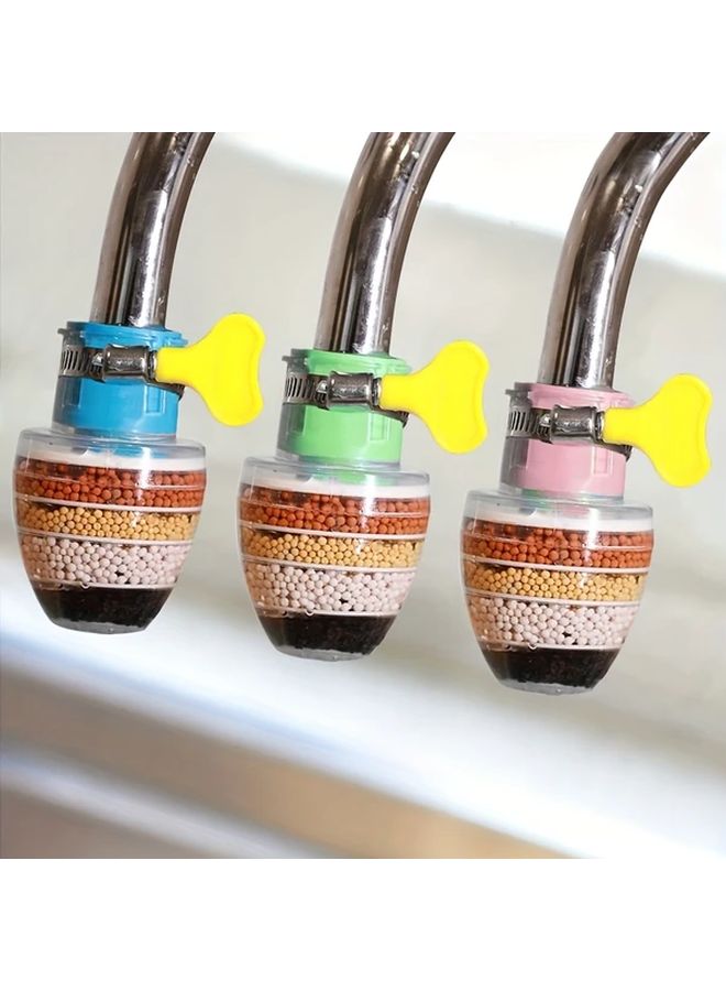 3Pcs Faucet Mount Filter Purifier Kitchen Activated Carbon Removal Chlorine Fluoride Heavy Metal Hard Water Suitable For Home Kitchen Bathroom Three Colors - Image 1