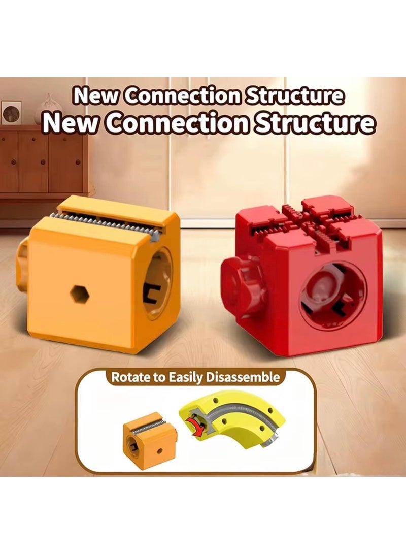 توي لاند مجموعة مسار قطار مغناطيسي يمكنك تركيبه بنفسك مع قطار كهربائي - لعبة بناء تعليمية ملونة للأطفال - Image 2