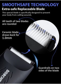DOSCHER Body Trimmer for Men with Safe Razor, Waterproof Wet/Dry Uses, Cordless Shaver Men with Light & Charging Dock & LED Display  - Image 3