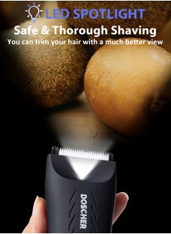 DOSCHER Body Trimmer for Men with Safe Razor, Waterproof Wet/Dry Uses, Cordless Shaver Men with Light & Charging Dock & LED Display  - Image 5