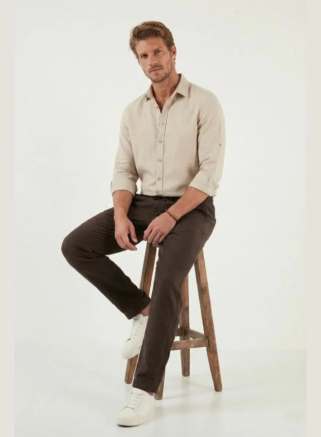 Buratti  Buratti Regular Fit Normal Waist Straight Leg Trousers Men's PANTS 6689255 for Men | Best Price UAE