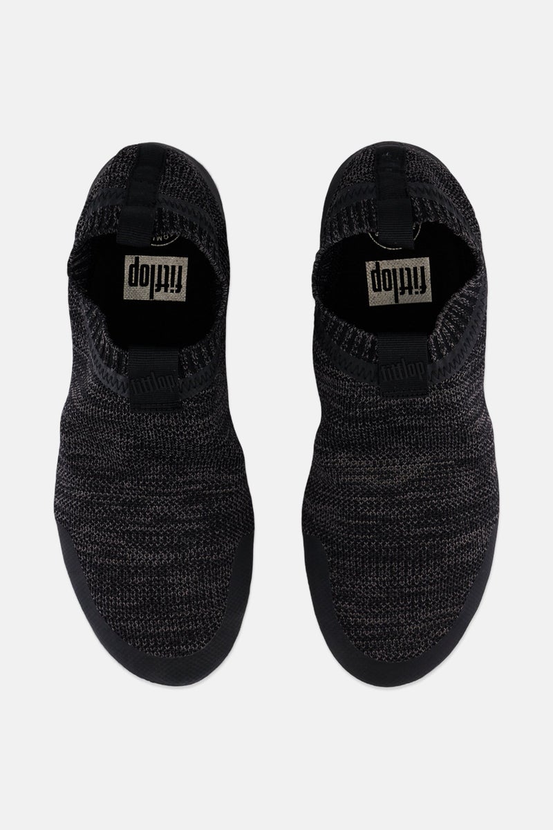 FitFlop Women Uberknit Slip On Sneakers, Grey/Black  - Image 3