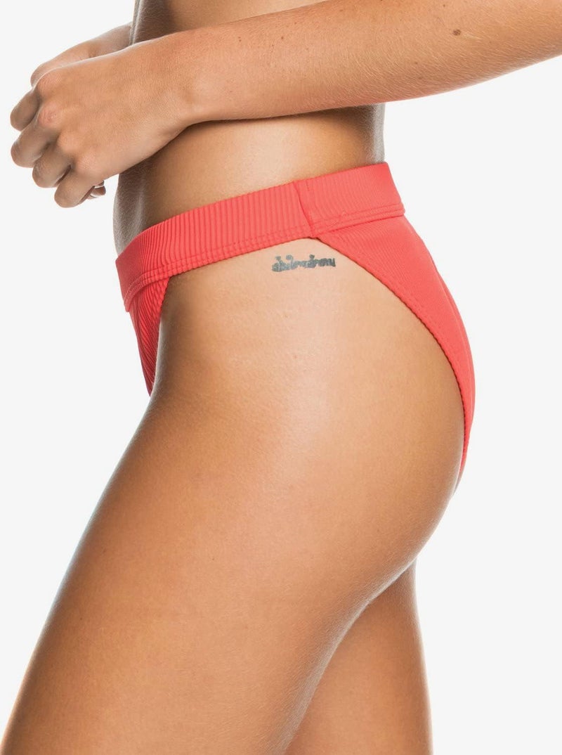 Roxy Womens Mind of Freedom Ribbed Solid Swim Bottom Separates Red L - Image 2