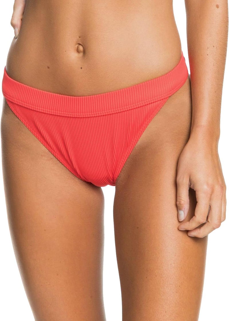 Roxy Womens Mind of Freedom Ribbed Solid Swim Bottom Separates Red L - Image 1