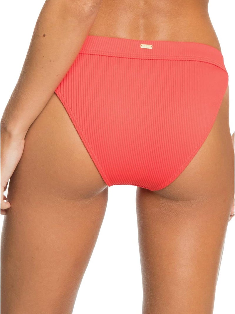 Roxy Womens Mind of Freedom Ribbed Solid Swim Bottom Separates Red L - Image 4