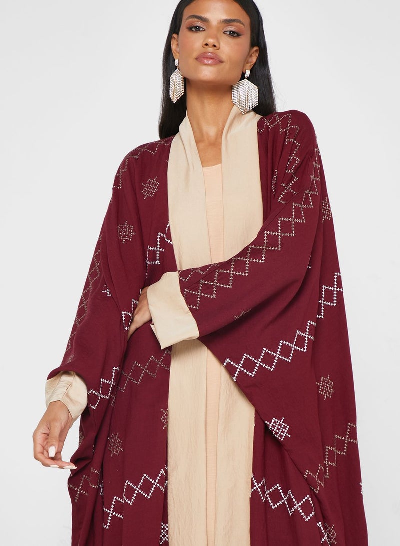 Embroidered Cape Sleeve Abaya