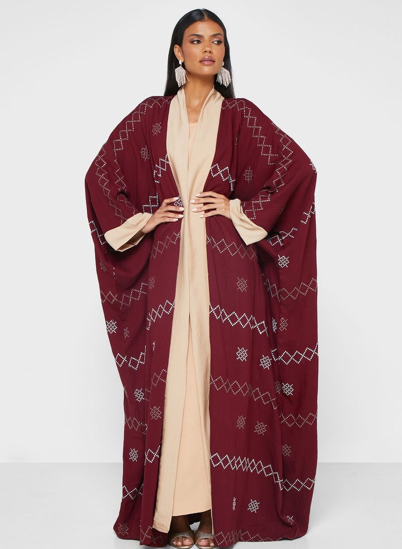 Embroidered Cape Sleeve Abaya