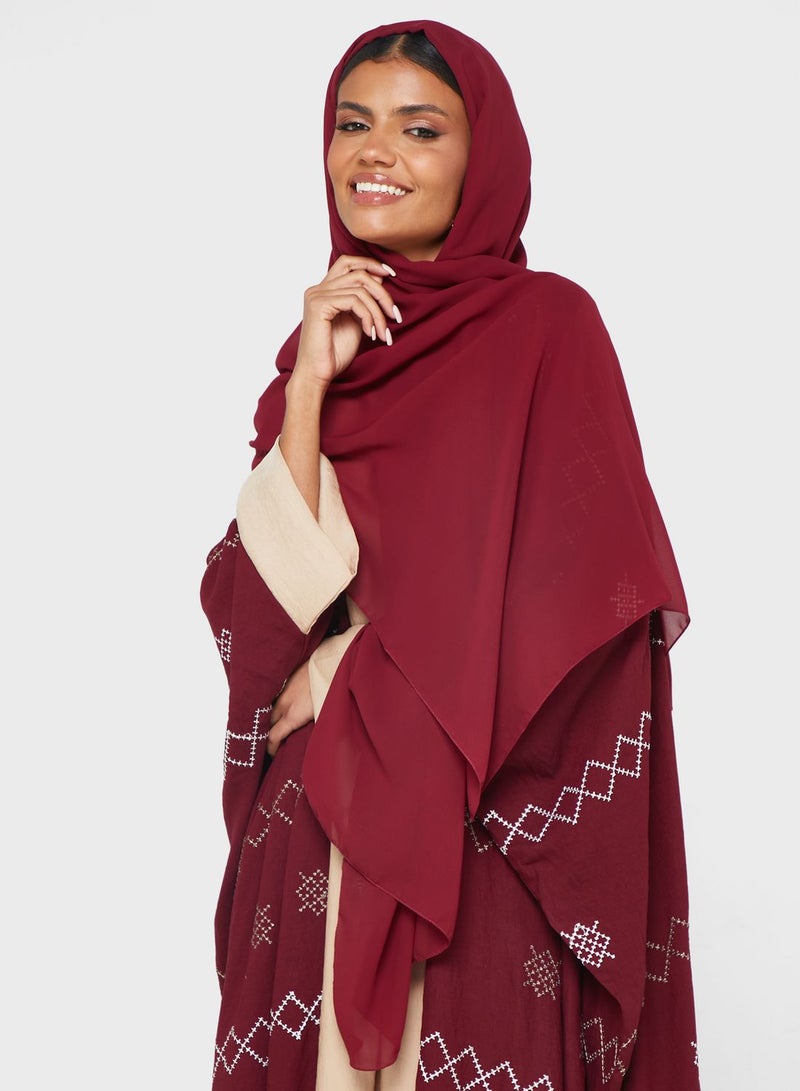 Embroidered Cape Sleeve Abaya