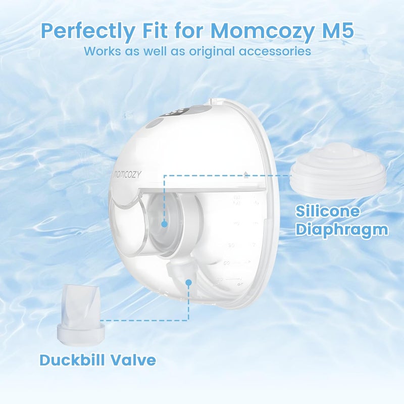 Hranio 12PCS Breast Pump Parts Duckbill Valves Compatible with Momcozy m5 Replacement Parts Momcozy Breast Pump Accessories Mom Cozy m5 Replacement Parts 8PCS Duckbill Valves 4PCS Silicone Diaphragm - Image 3
