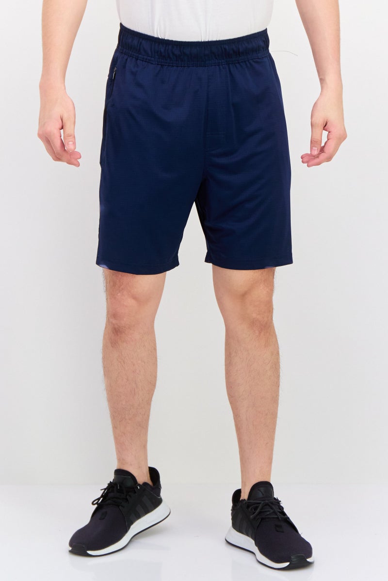 Legend Men Sportswear Fit Drawstring Training 7 Inseam Shorts, Navy - Image 1