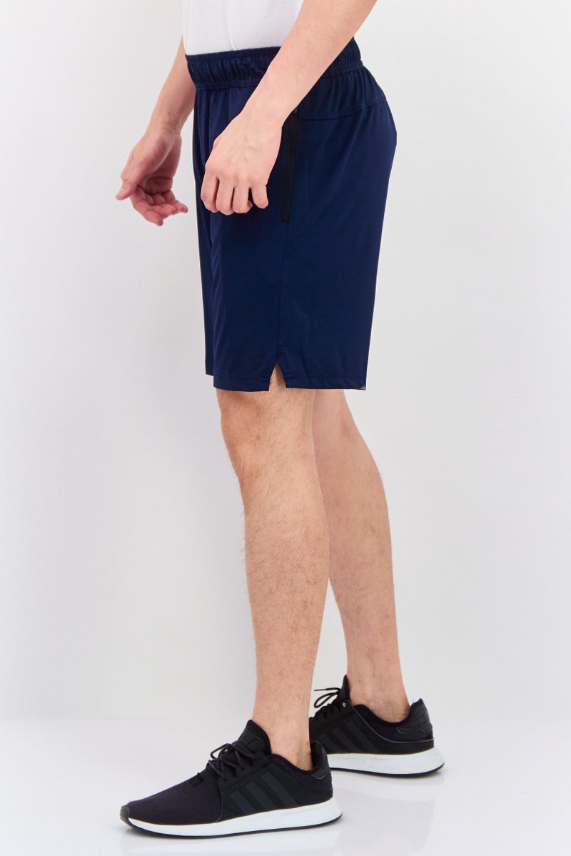 Legend Men Sportswear Fit Drawstring Training 7 Inseam Shorts, Navy - Image 2