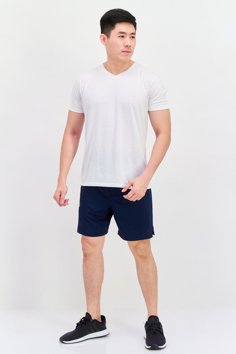 Legend Men Sportswear Fit Drawstring Training 7 Inseam Shorts, Navy - Image 4