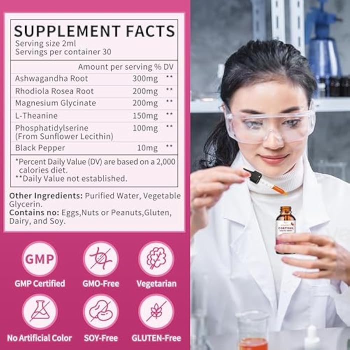 Wanish Cortisol Supplements for Women Liquid Drops, Natural Herbal Extract Complex for Women, Maintain Healthy Cortisol Levels - 90 Day Vegan Supply - Image 3