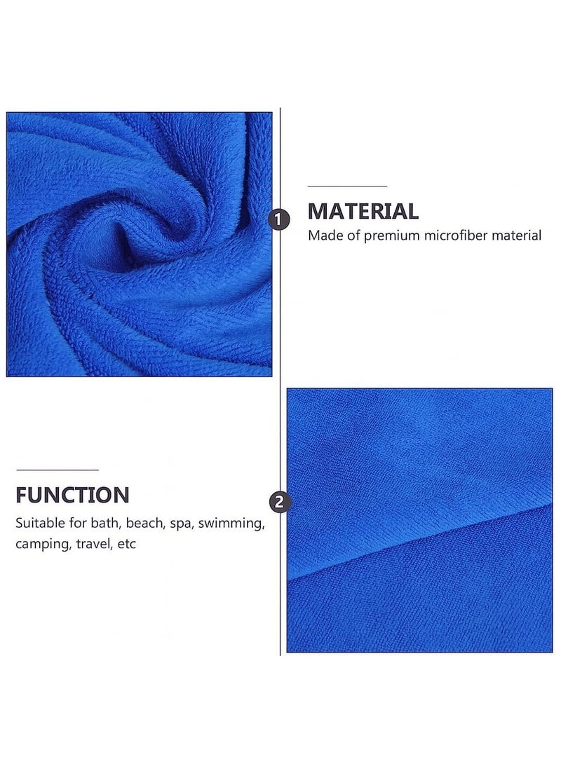 Fabienne 6-Piece Microfiber Bath and Pool Towel Set Includes 2 Oversized Pool Towels 100x200cm, 2 Bath Towels 70x140cm, 2 Hand/Face Towels 50x90cm Ideal for Hotels, Spas, Pools & Beach Clubs Navy Blue  - Image 4
