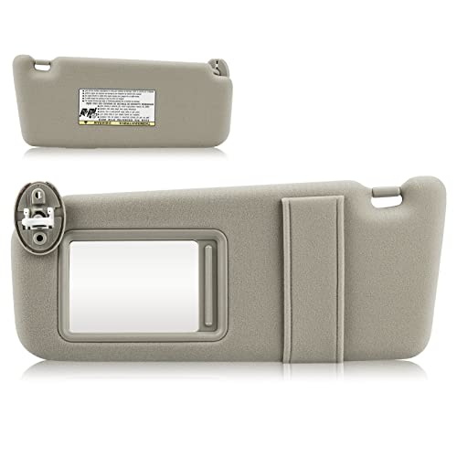AEagle Sun Visor with Light for 2009-2016 Toyota Venza with Sunroof, Left Driver Side Beige Sunvisor Replacement 74320-0T021-A1 - Image 1