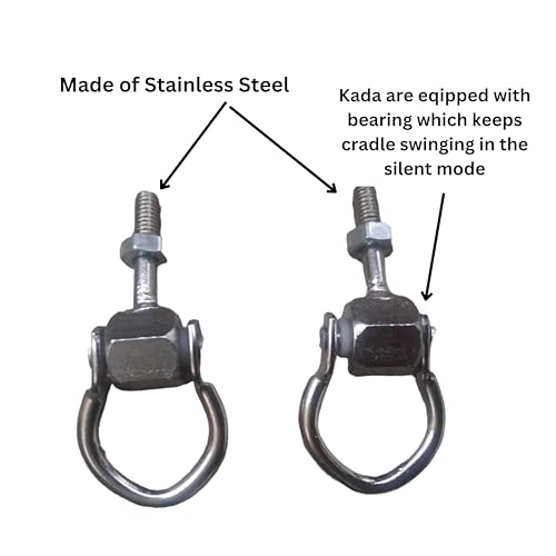 APAV juhla Hanging Stainless Steel Bearing Hanging Hook/Kadi/Kada (Set of 2 Nos)| Accessories for Jhula (Bearing KADI for Round Pipe) - Image 2