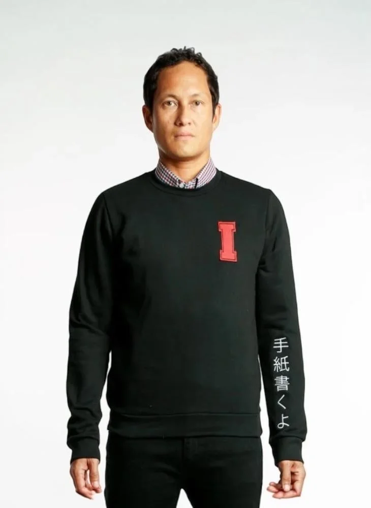 I'LL WRITE YOU LETTERS Black Varsity Sweatshirt