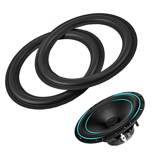 ZERONE 8" Speaker Foam Surround Repair Kit, 2Pcs 8inch Perforated Rubber Speaker Foam Surround Rings Replacement Parts for Speaker Repair or DIY (Black) - Image 2