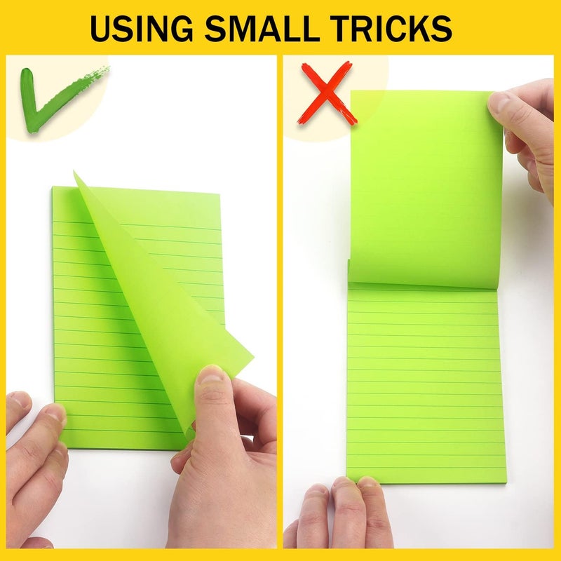 Eastern Wolf 8 Pads Lined Sticky Notes 4x6 in, Sticky Notes with Lines, Self-Stick Note Pads 8 Bright Multi Colors, 35 Sheet/Pad - Image 5