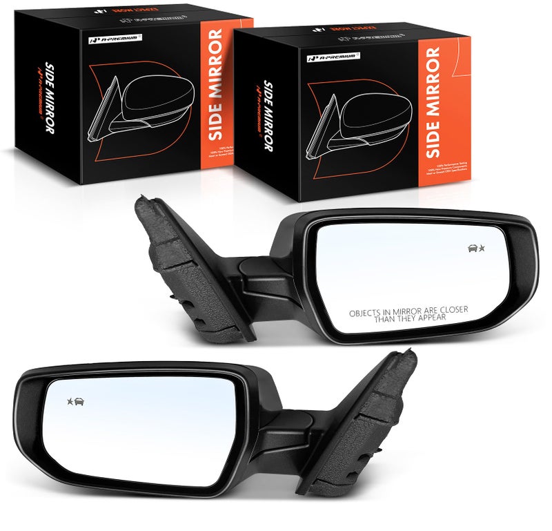 APremium Pair 2 Driver and Passenger Side Power Door Mirror Compatible with Chevrolet Malibu 20162019 Heated Manual Folding Black Outside Rear View Mirror wTurn Signal Blind Spot Detection