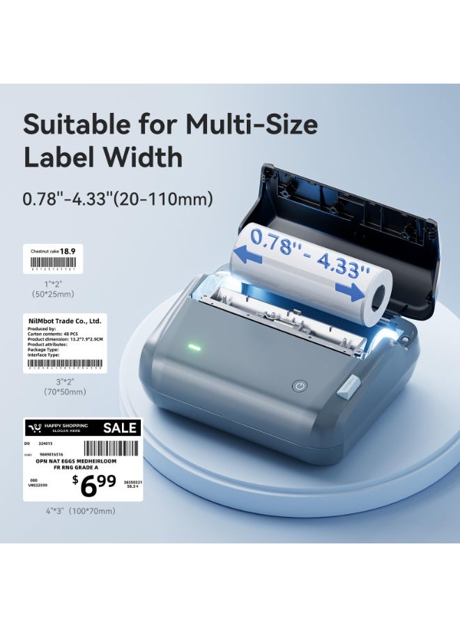 نيمبوت NIIMBOT 4 Inch Thermal Label Maker, B4 Bluetooth Label Printer for Shipping Packages, Small Business, Home, Office, Portable Sticker Maker with 1 Roll 4'' x6'' Label-20pcs/roll - Image 5